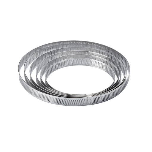 [XF2520] Round Microperforated Stainless Steel Bands Ø 250 X H 20 Mm - 18/20 Servings